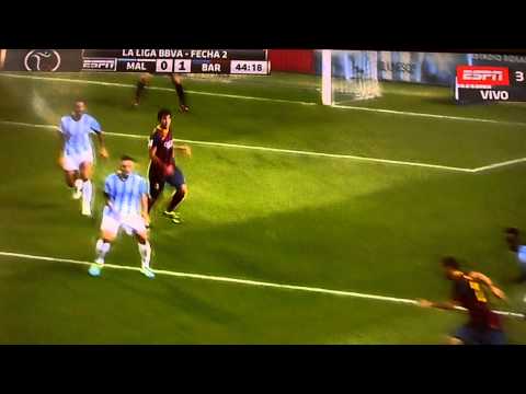 Malaga 0-1 Barcelona 25-08-2013 Gol Adriano