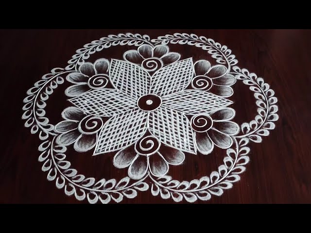 Easy 5 dot kolam design by sresta rangoli