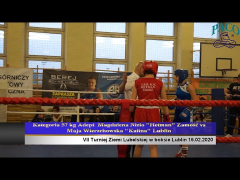 VII Turniej Ziemi Lubelskiej w boksie Kategoria 57 kg Adept  Magdalena Nizio Hetman Zamość vs Maja W