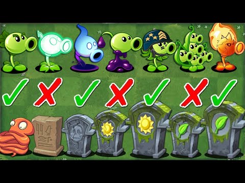 All GREEN & COLOR Pea Plants Vs Team Gravestones - Who Will Win? - PvZ 2 Plant vs Plant