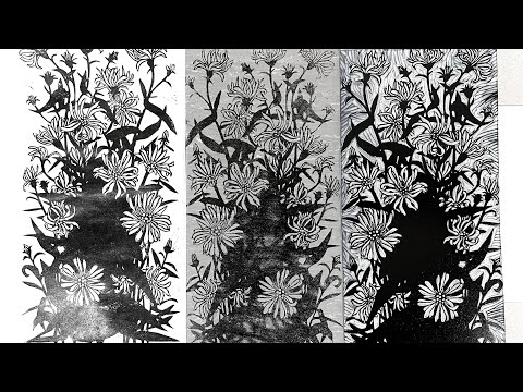 Reduction linocut , transferring a drawing from one linoform to another