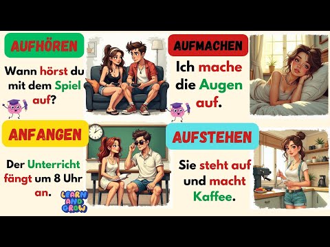 Learn separable verbs: 5 important verbs with 100 everyday sentences