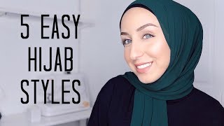QUICK AND EASY HIJAB STYLES!  Cotton Jersey & 
