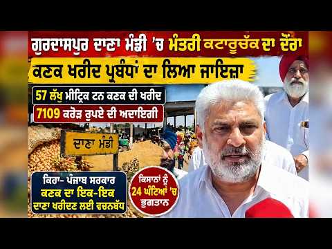 Wheat Procurement Punjab: ਗੁਰਦਾਸਪੁਰ ਦਾਣਾ ਮੰਡੀ ਪਹੁੰਚੇ ਮੰਤਰੀ ਲਾਲ ਚੰਦ ਕਟਾਰੂਚੱਕ, ਖਰੀਦ ਪ੍ਰਬੰਧਾਂ ਦਾ ਲਿਆ ਜਾਇਜ਼ਾ