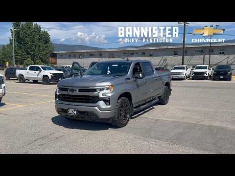 2024 Chevrolet Silverado 1500 Crew Cab Standard Box 4-Wheel Drive RST in Gray for sale at Bannister Chevrolet Penticton in Penticton, BC