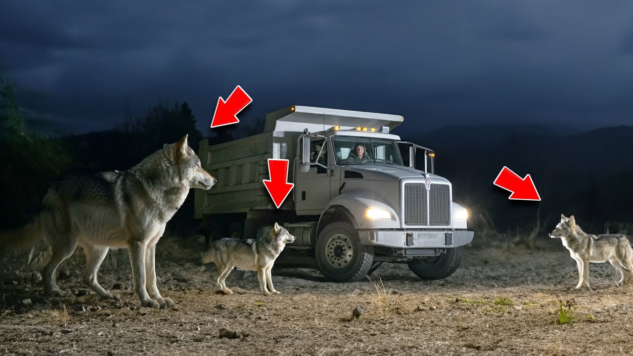 Wolf Pack Surrounds Lonely Trucker's Vehicle At Night. What Happened Next Changed His Life Forever!