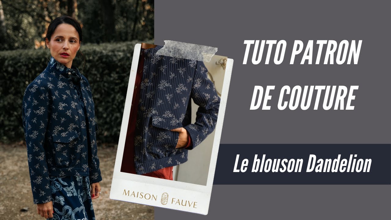 Patron couture blouson Dandelion / PDF (A4, A3, A0, US Letter) - Cadres, Calques par Taille, Vidéoprojection