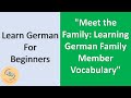 Familienmitglieder Eine Übersicht Auf Deutsch Family Members An Overview In German