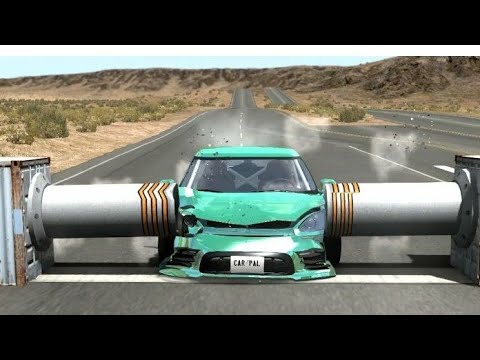 Cars vs Bollards 😱 BeamNG.Drive top#5