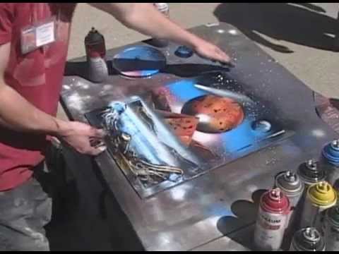 Spray Paint Art live painting #5 of 8 (1 minute style painting)