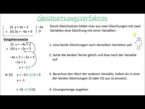 Gleichsetzungsverfahren (Lineare Gleichungen lösen)
