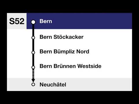 BLS Ansage » Begrüssung S52 Bern – Kerzers – Neuchâtel (De, Fr)