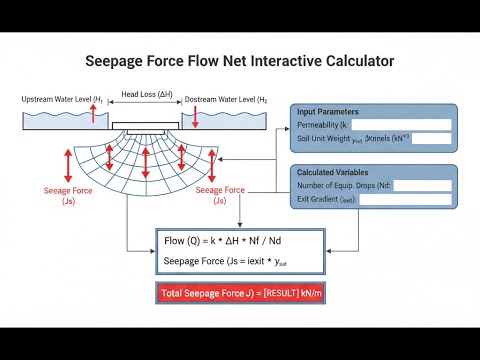 Seepage Force Flow Net Interactive Calculator