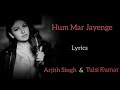 HUM MAR JAYENGE LYRICS ARJITH SINGH TULSI KUMAR