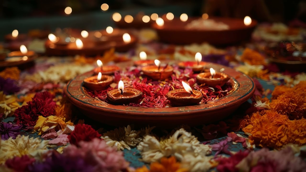 Diwali Festival of Lights 4K 3h Loop — calm ambience background with diyas | दीपावली दीया पृष्ठभूमि