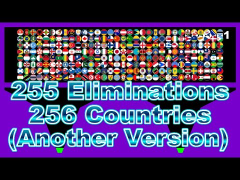 [Another version] 255 times eliminations & 256 countries and regions marble race in Algodoo