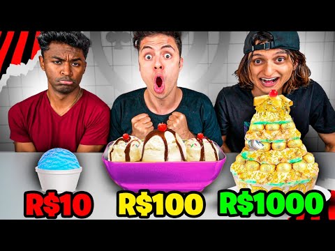QUEM FAZ A MELHOR COMIDA DE R$10, R$100 e R$1000 - Desafio