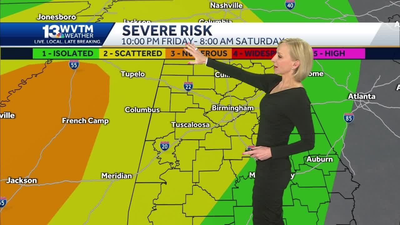Severe storms possible Friday night