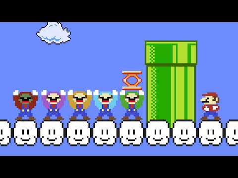 What if 6 Marios tried to beat Super Mario Bros.?