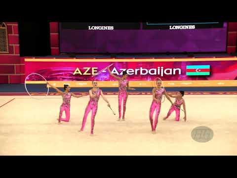 Azerbaijan (AZE) - 2019 Rhythmic Worlds, Baku (AZE) - Qualifications 3 Hoops + 2 Pairs Of Clubs