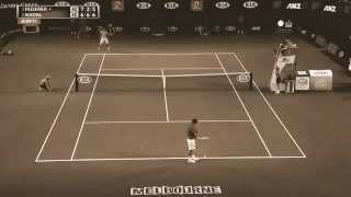 Amazing tennis reflex!