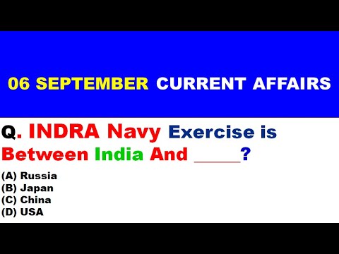 6 September 2020 Current Affairs in English || Daily Current Affairs || 6 September Current Affairs