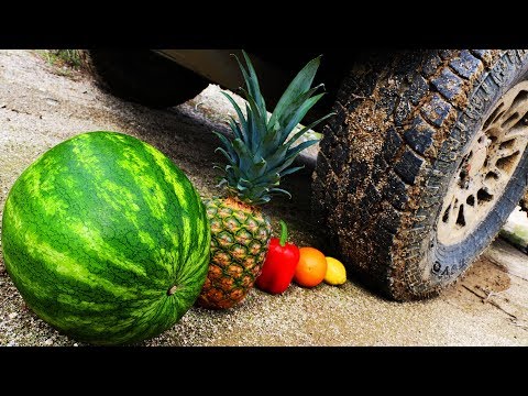 CRUSHING Satisfying Fruit & MORE w/ Truck!! *CRUNCHY, SOFT, SQUISHY* Video