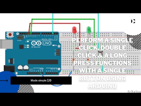 Perform single click, double click, long press with one button using Arduino. Very simple