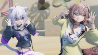 【ホロライブMMD】すーぱーぬこわーるど【猫又おかゆ×戌神ころね】2K