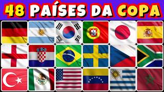 🌎🏆 ADIVINHE 48 BANDEIRAS DA COPA! 🚩Desafio das Bandeiras! Neymar, Raphinha, Vini Jr 🔊 #dinoquiztopia