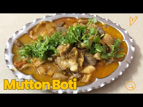 Mutton Boti Curry | Boti ka salan | Goat intestine recipe | village style cooking spicy Boti curry