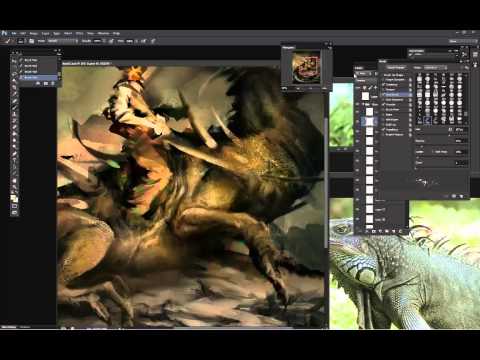 Lizard Rider: Quick rendering over sketch