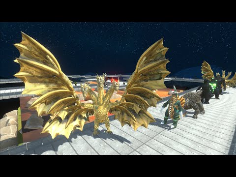 KING GHIDORAH LAVA DEATH FALL - Animal Revolt Battle Simulator