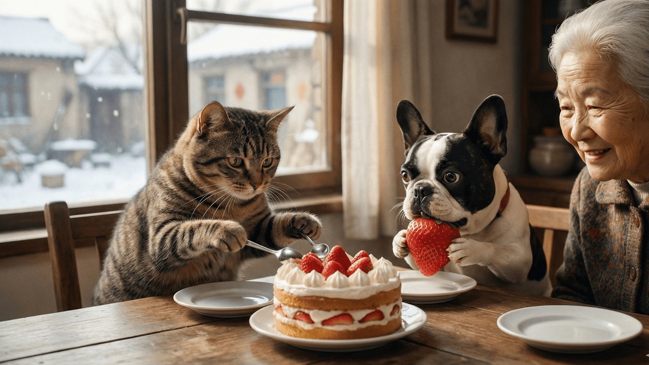 冬の1日vlog｜キジトラ猫のHanaがケーキを作る日｜The Day Hana the Calico Cat Bakes a Cake