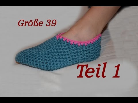 Crochet slippers - size 39 - part 1 - Veronika Hug