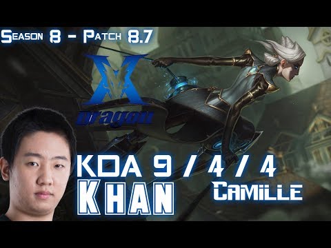 KZ Khan CAMILLE vs MAOKAI Top - Patch 8.7 KR Ranked