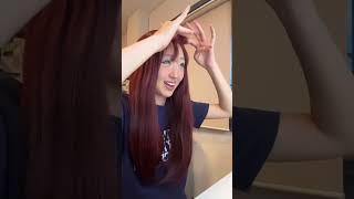 オン眉大失敗かと思いきや挽回する女#前髪 #前髪カット #asmr #ウィッグ #ウィッグセット
