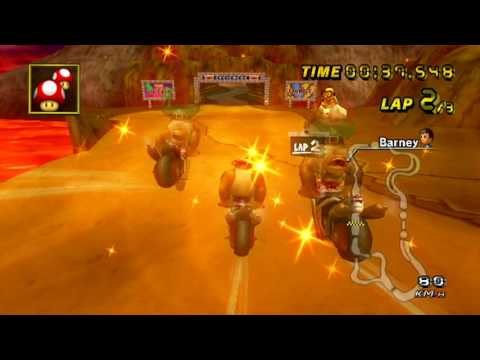 [MKWii] Grumble Volcano (No SC) Comparison - Shawn vs Barney vs Fox