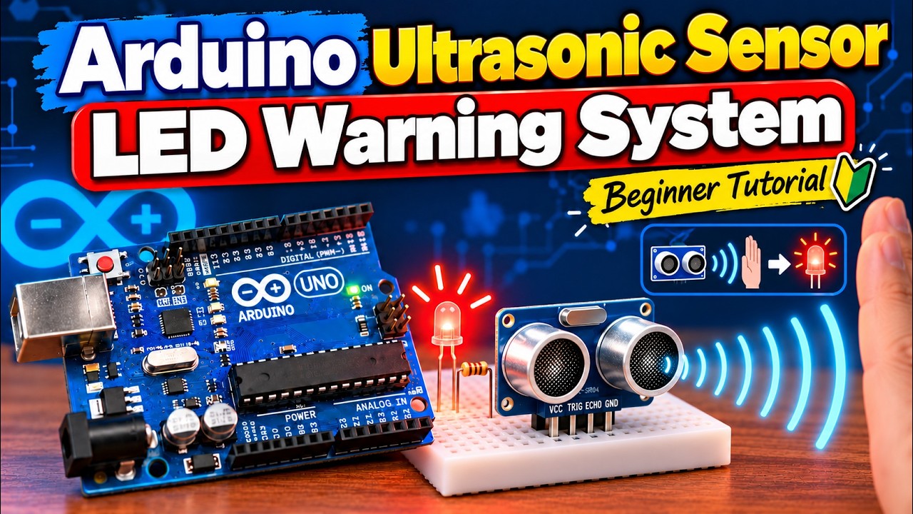 Arduino Ultrasonic Sensor Tutorial | Build an LED Distance Warning System (Tinkercad + Block Coding)