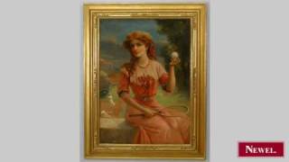 preview picture of video 'Antique English Victorian (1890-1910) oil painting of a'