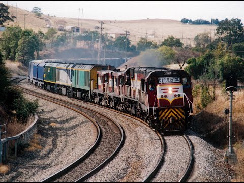 Spectacular motive power combinations, including the last Austrac train - South - August 2002