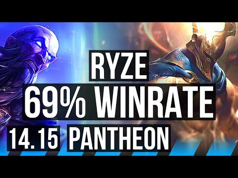 RYZE vs PANTHEON (MID) | 69% winrate, 10/1/3, Godlike | VN Master | 14.15