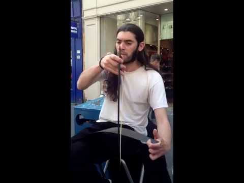 Edgar Guerreiro - The Saw Guy, playing in Glasgow, Buchanan Street