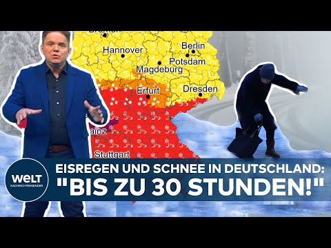 EISREGEN UND SCHNEE IN DEUTSCHLAND: Unwetterwarnung - "Lage wird bis zu 30 Stunden andauern!"