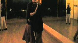 Oscar Casas dances a tango with Anna Karassik at Milonga Cielo