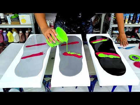 GORGEOUS Gradient Base - With a NEW Color Combo! - Acrylic Pouring - Swipe Technique