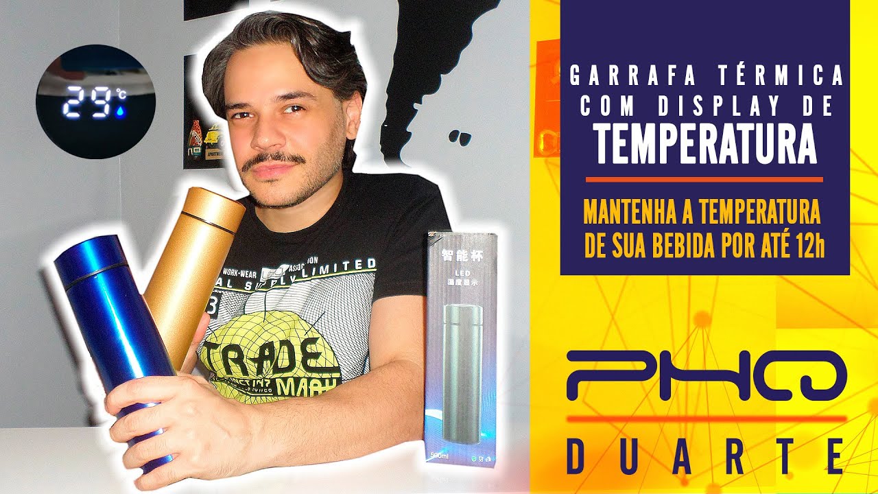 Watch Now GARRAFA TÉRMICA COM DISPLAY DE TEMPERATURA | Mantenha a temperatura de sua bebida por até 12h GARRAFA TÉRMICA COM DISPLAY DE TEMPERATURA | Mantenha a temperatura de sua bebida por até 12h