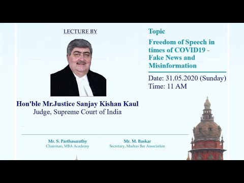 Lecture by Hon'ble Mr.Justice Sanjay Kishan Kaul, Judge, Supreme Court of India