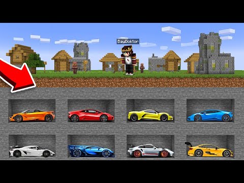 Minecraft'ta Köyümün Altında Gizli Arabalar Buldum