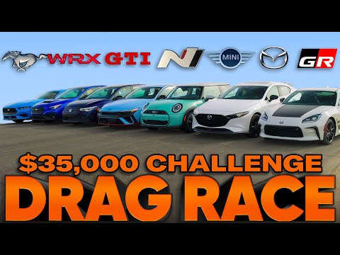 Thumbnail for We Race Every Quick Car Under $35,000 — Jason Cammisa Ultimate Drag Race Replay by GAZ, Toyota, Mazda, Subaru, Volkswagen, Ford Mustang, video, Toyota GR86, Front-wheel drive, Car, Vehicle, vide
